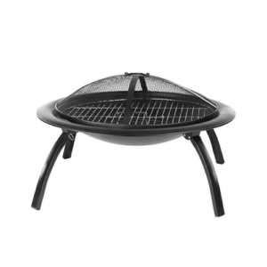 קערת אש מתקפלת עם רשת ותיק נשיאה